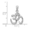 Black Bow Jewelry 14k White Gold 2D Om Symbol Pendant, 15mm (9/16 inch) - 4 of 4
