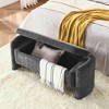 CAVINAS Storage Bench for Bedroom,Oval Chenille Fabric Storage Ottoman Bench with Large Storage Space for Living Room,Bedroom - 4 of 4