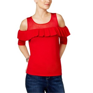 I.N.C International Concepts Womens Illusion Knit Sweater, Red, XX-Large - 1 of 1