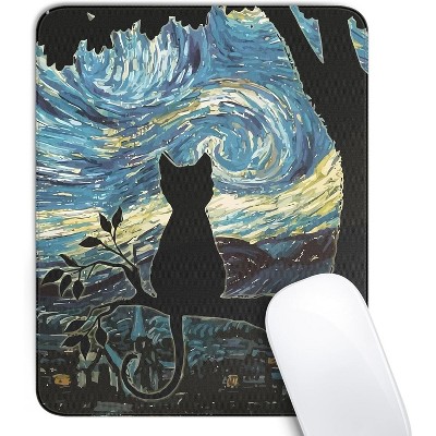 Core Electro Anime Cat Mouse Pad with Non-Slip Rubber Base