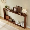 KIGFTSOD Corrugated texture narrow wooden console sofa table with storage, for behind sofa, ideal for entranceways, corridors, front door - 2 of 4