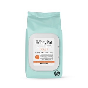 The Honey Pot Company, Prebiotic Feminine Cleansing Wipes, Intimate Parts, Body or Face - 30ct - 1 of 4