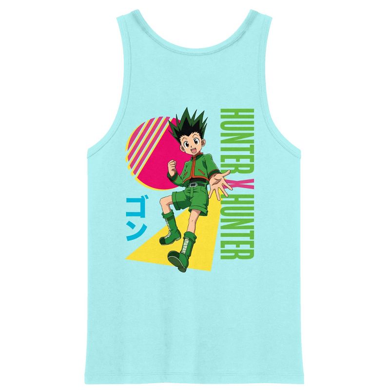 Hunter X Hunter Gon With Colorful Shapes Crew Neck Sleeveless Celadon Men's Tank Top, 2 of 5