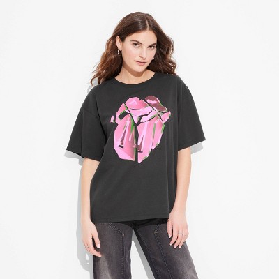 Women's The Rolling Stones Hackney Diamonds Oversized Short Sleeve Graphic  T-Shirt - Black XS