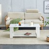 LIVAREEmlen White Coffee Table,The Double Layered Coffee Table, Suitable For Living Room, Bedroom, and Study - 2 of 4