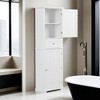 67.7" Tall Bathroom Storage Cabinet, Freestanding Storage Cabinet with Drawer and Adjustable Shelf - Leovsnove - 3 of 4