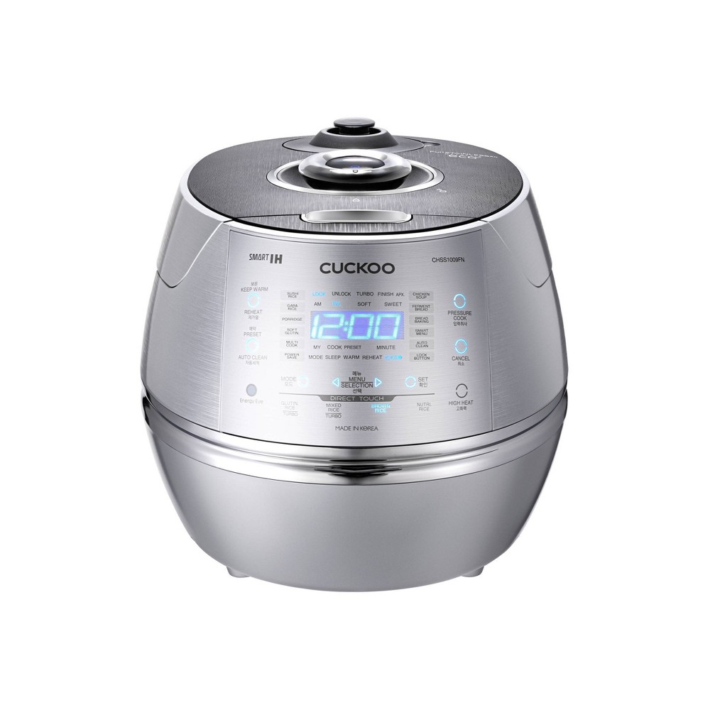 CUCKOO 10-Cup Induction Heating Pressure Rice Cooker and Warmer Silver: 16 Settings, Automatic Keep Warm, Dishwasher-Safe Parts