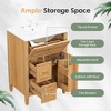 Kumasinova 24" Bathroom Vanity with Ceramic Sink,Flip Drawer & Storage Cabinet,Freestanding Vanity with Adjustable Shelf for Bathroom Storage - 2 of 4