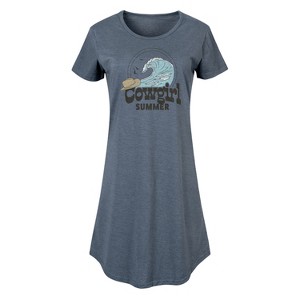 Women's - Instant Message - Cowgirl Summer Graphic T-shirt Dress - 1 of 4