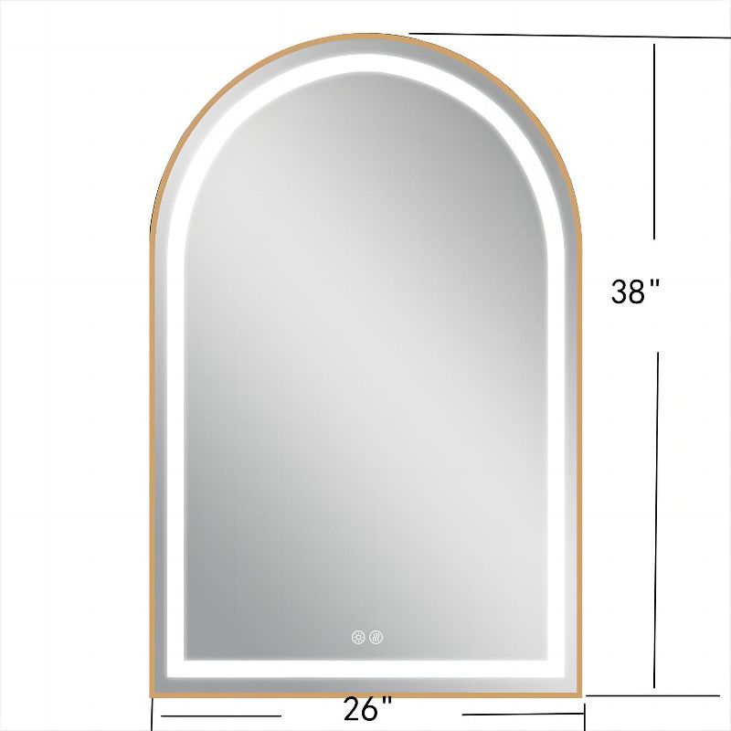 Neutypechic LED Wall Mounted Mirror with Anti-Fog Modern Arched Bathroom Vanity Mirror, 2 of 8