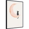 Amanti Art Cat Crescent Moon by Melloi Art Prints Framed Canvas Wall Art - 2 of 4
