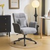 Karl Home | 28.3 inch BeigeChenille Dovetail Swivel Office Chair With Wheels - 3 of 4