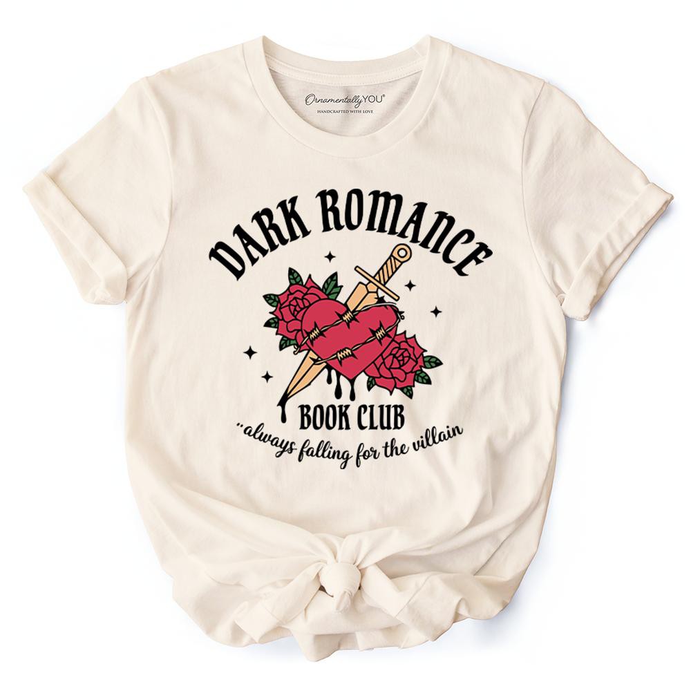 Dark Romance Book Club T-Shirt, Vintage Gothic Romantasy Bookish Tee Natural L