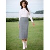 INSPIRE CHIC Women's Ribbed Elastic High Waist Stretchy Pencil Casual Sweater Midi Skirt - 2 of 4