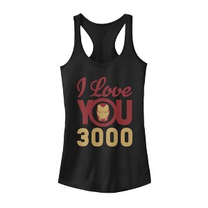 Juniors Womens Marvel Iron Man Love 3000 Racerback Tank Top - 1 of 4