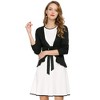 INSPIRE CHIC Women's Tie Front Long Sleeve Crop Ruffle Knit Cardigan Sweaters - 2 of 4