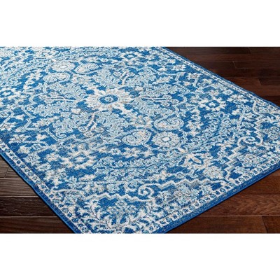 Olivia Dark Blue Synthetic Rectangular Area Rug 3'11" x 5'7"
