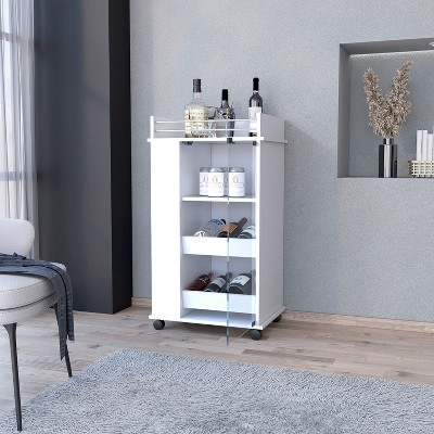 NicBex Mobile Kitchen Island Cart Morden Kitchen Carts on Wheels with Storage with 1 Glass Cabinet Door for Kitchen