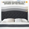 WhizMax Queen Bed Frame, Adjustable Button-Tufted Headboard, Upholstered, Strong Slat Support, No Box Spring, Easy Assembly, Black - 4 of 4