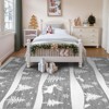 Christmas Area Rug, Reindeer Print Washable Soft Carpet with Non Slip Backing, Low Pile Stain Resistant Floor Mat for Living Room, Bedroom - 2 of 4