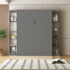 Mjkone Mjkone Queen Fold Up Cabinet Murphy Bed,Folding Wall Bed Guest Bed, 2 in 1 Space Saving Hidden Murphy Beds - 3 of 4