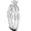 Pompeii3 3/4Ct Diamond Infinity Engagement Ring Set 14k White Gold Maching Woven Band - 2 of 4