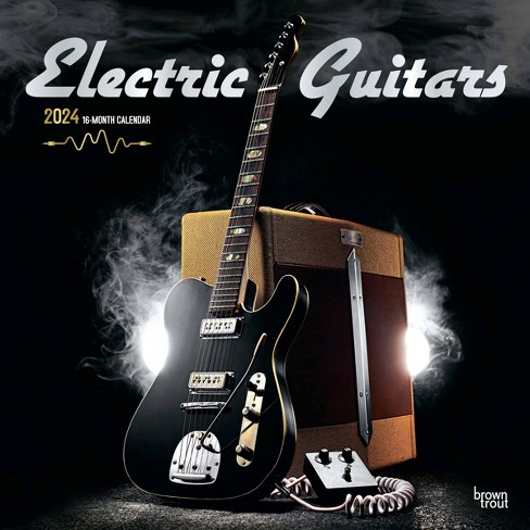 Browntrout 2024 Wall Calendar 12x12 Electric Guitars Foiled : Target