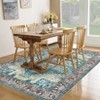 Vintage Distressed Floral Print Area Rug for Bedroom Living Room, Chenille Low Pile Retro Carpet for Kitchen Dining Room - 3 of 4