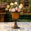 Vintage Decorative Urn, Elegant Metal Flower Pot, Dining Table Vase, Plant Pot Garden Decor, 1pc - 2 of 4
