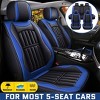 GOTGELIF PU Leather Car Seat Covers Set Universal Fit for 5 Seats, Waterproof & Non-Slip - 3 of 4