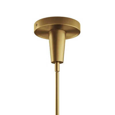 Opal Satin Brass 3-Light Pendant with Glass Shades