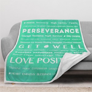 PAVILIA Healing Thoughts Blanket for Women Men, Get Well Prayer Gift for Family Friends, Soft Fluffy Plush Microfiber - 1 of 4