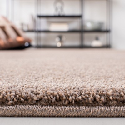 Taupe Rectangular Hand-Knotted Synthetic Area Rug