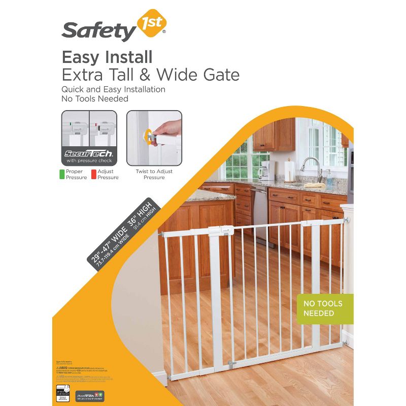 Safety 1st Easy Install Extra Tall &#38; Wide Walk Through Gate, Fits between 29&#34; and 47&#34;, 6 of 7