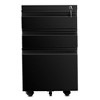 24.41"3 Drawer File Cabinet with Lock, Steel Mobile Filing Cabinet on Anti-tilt Wheels, Rolling Locking Office Cabinets,White - 3 of 4