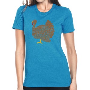 LA Pop Art Thanksgiving - Women's Premium Blend Word Art T-Shirt - 1 of 4