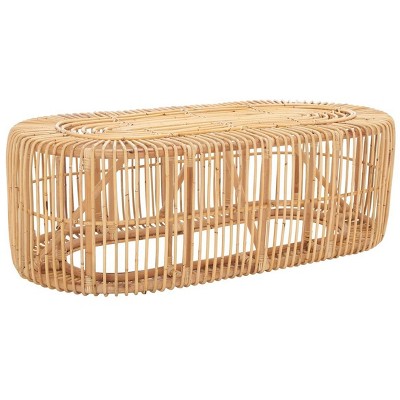 Jabez Natural Rattan Oval Coffee Table with Storage