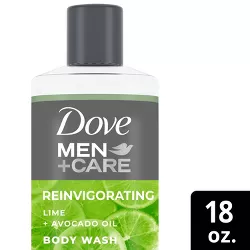 Dove Men+Care Reinvigorating Lime + Avocado Oil Plant Based Hydrating Body Wash - 18 fl oz