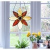 Chloe Lighting Viola Floral-Style Blk Finish Stained Glass Window Panel 13" Tall - 4 of 4