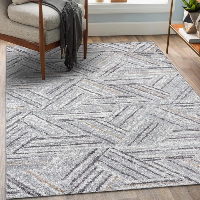 Luxe Weavers Modern Geometric Gray 5x7 Area Rug Mid-Century Indoor Carpet