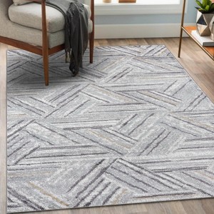 Luxe Weavers Modern Geometric Gray 5x7 Area Rug Mid-Century Indoor Carpet - 1 of 4