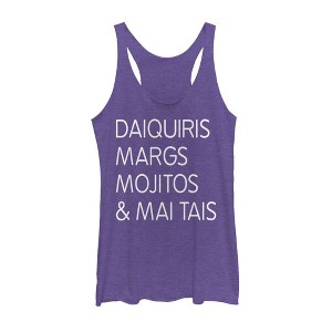 Women's CHIN UP Summer Cocktail Menu Racerback Tank Top - 1 of 3
