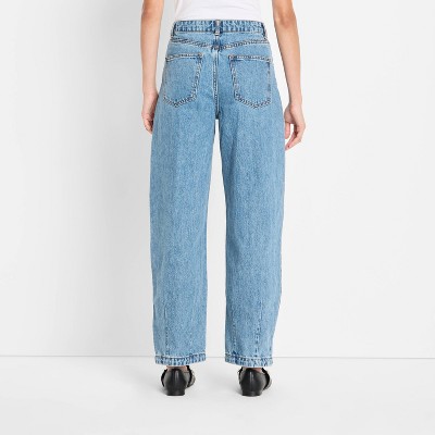 Women’s Mid-Rise Studded Barrel Leg Jeans – Future Collective