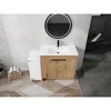 Vynxaria 48 in. Single Freestanding White Glossy Imitation Oak Plywood Bath Vanity with White Basin Top KD-PACKING Ready to Assemble - 4 of 4