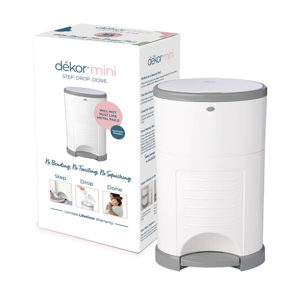 Photos - Other for Child's Room Dekor Mini Hands Free Diaper Pail - White