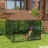 Okak Outdoor Dog Kennel with Water-Proof Cover, Dog Fence with Metal Frame and Rotating Bowl, Dog Cage for Medium and Large Dogs - 2 of 4