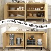 Vipbear Buffet Cabinet with Storage, 58” Large Sideboard with Shelves and 4 Doors, Fluted Sideboard Coffee Bar Cabinet - 3 of 4