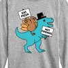 Boys' - Instant Message - Eat Pizza Turkey Dino Long Sleeve Graphic T-Shirt - 2 of 4