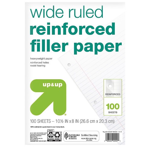 paper filler ruled reinforced target college 100ct wide