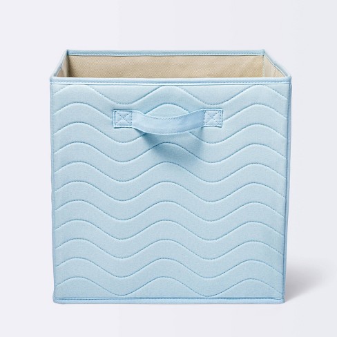 Outline Cloud Blue Medium Metal Storage Bin with Wood Lid